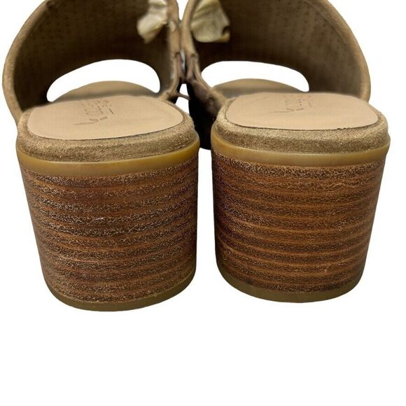 Koolaburra Raychel Brown Perforated Suede Block Heel Slip on Mule Womens Size 9M - Picture 7 of 12
